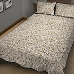 Egypt Hieroglyphs Pattern Print Quilt Bed Set