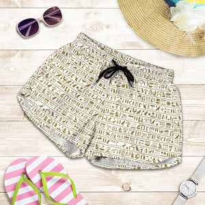 Egypt Hieroglyphs Pattern Print Women's Shorts