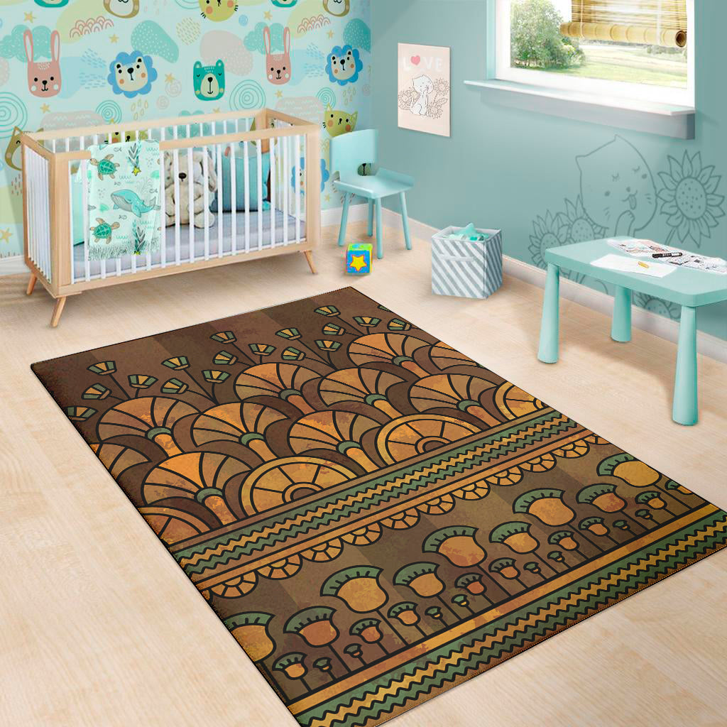 Egyptian Ethnic Pattern Print Area Rug