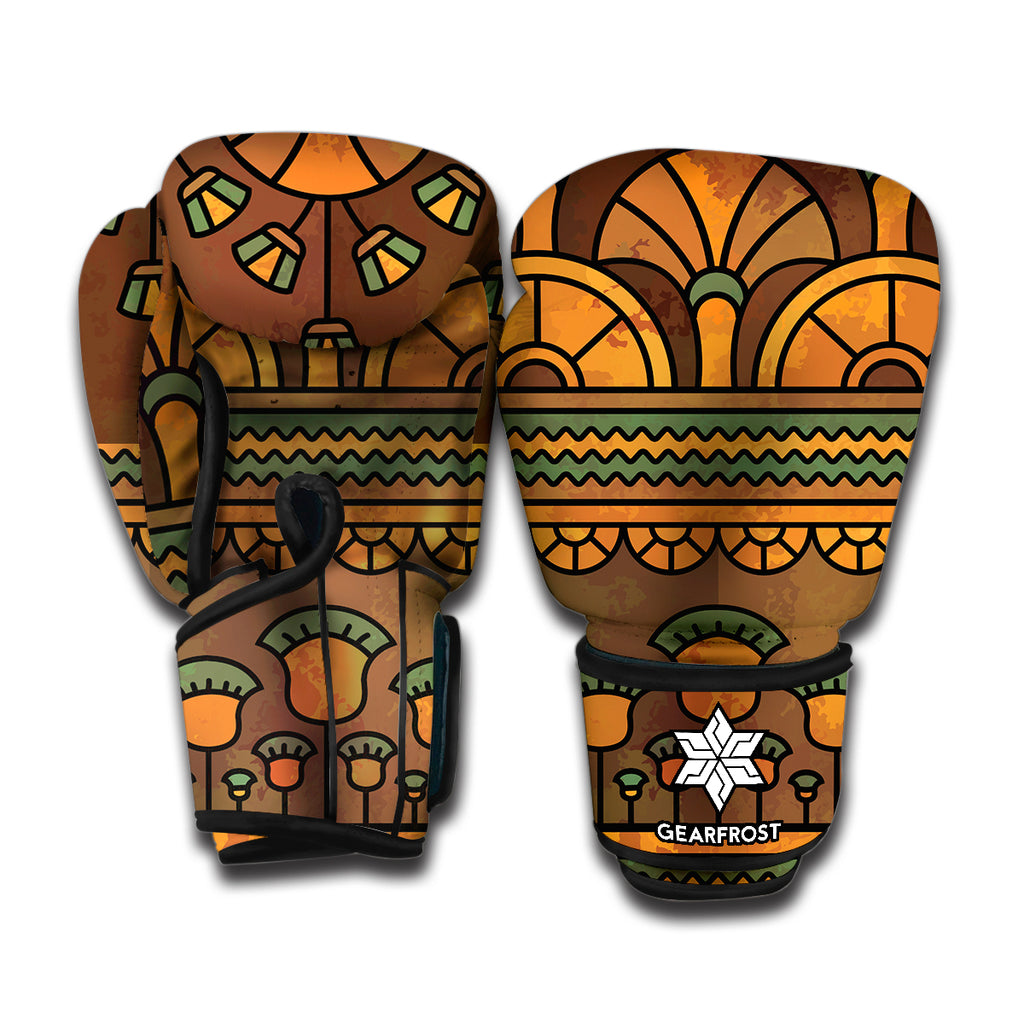 Egyptian Ethnic Pattern Print Boxing Gloves