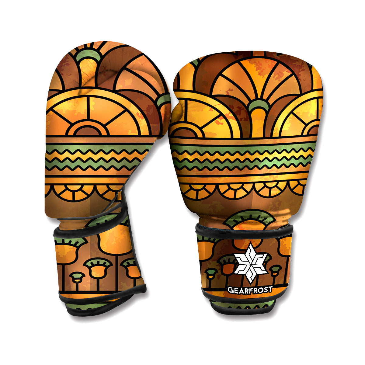 Egyptian Ethnic Pattern Print Boxing Gloves
