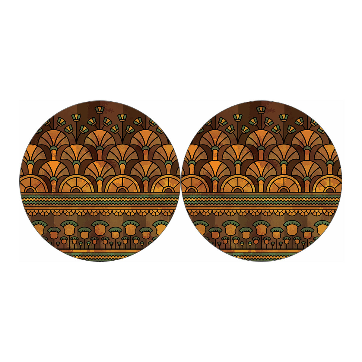 Egyptian Ethnic Pattern Print Car Coasters