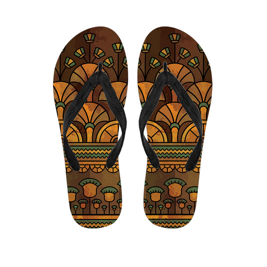 Egyptian Ethnic Pattern Print Flip Flops