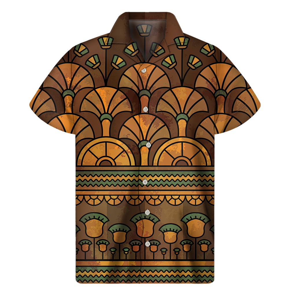 Egyptian Ethnic Pattern Print Men's Short Sleeve Shirt