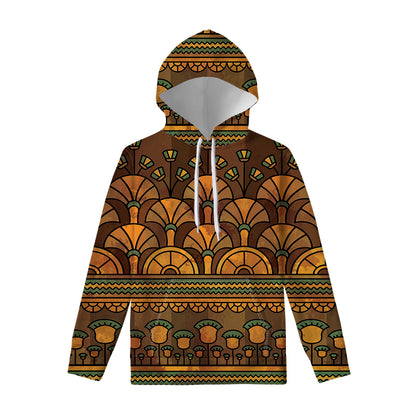 Egyptian Ethnic Pattern Print Pullover Hoodie