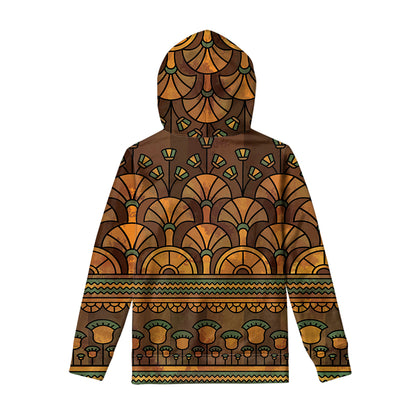 Egyptian Ethnic Pattern Print Pullover Hoodie