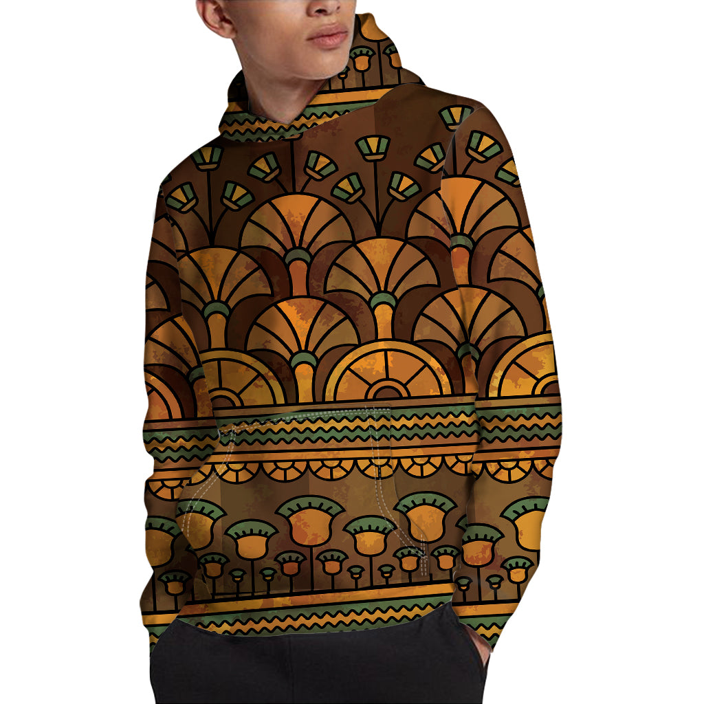 Egyptian Ethnic Pattern Print Pullover Hoodie