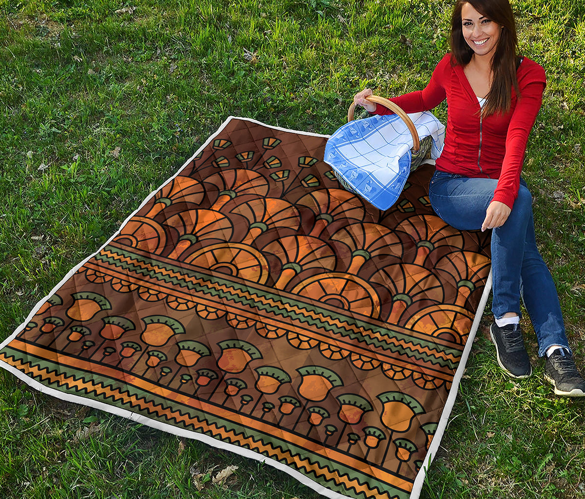 Egyptian Ethnic Pattern Print Quilt