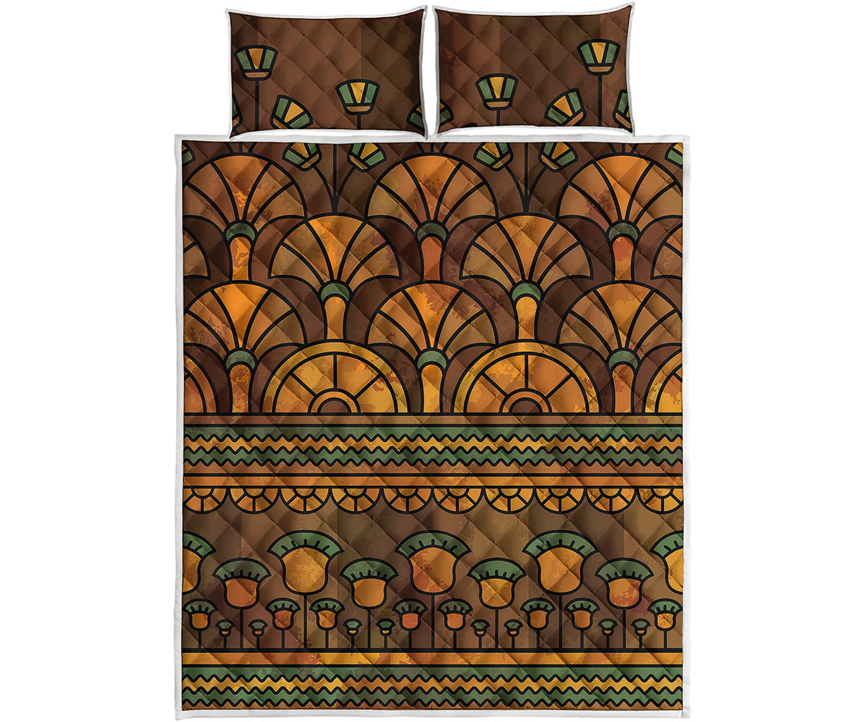 Egyptian Ethnic Pattern Print Quilt Bed Set