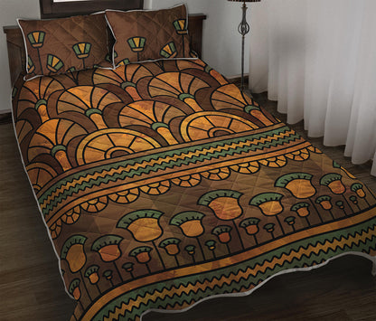 Egyptian Ethnic Pattern Print Quilt Bed Set