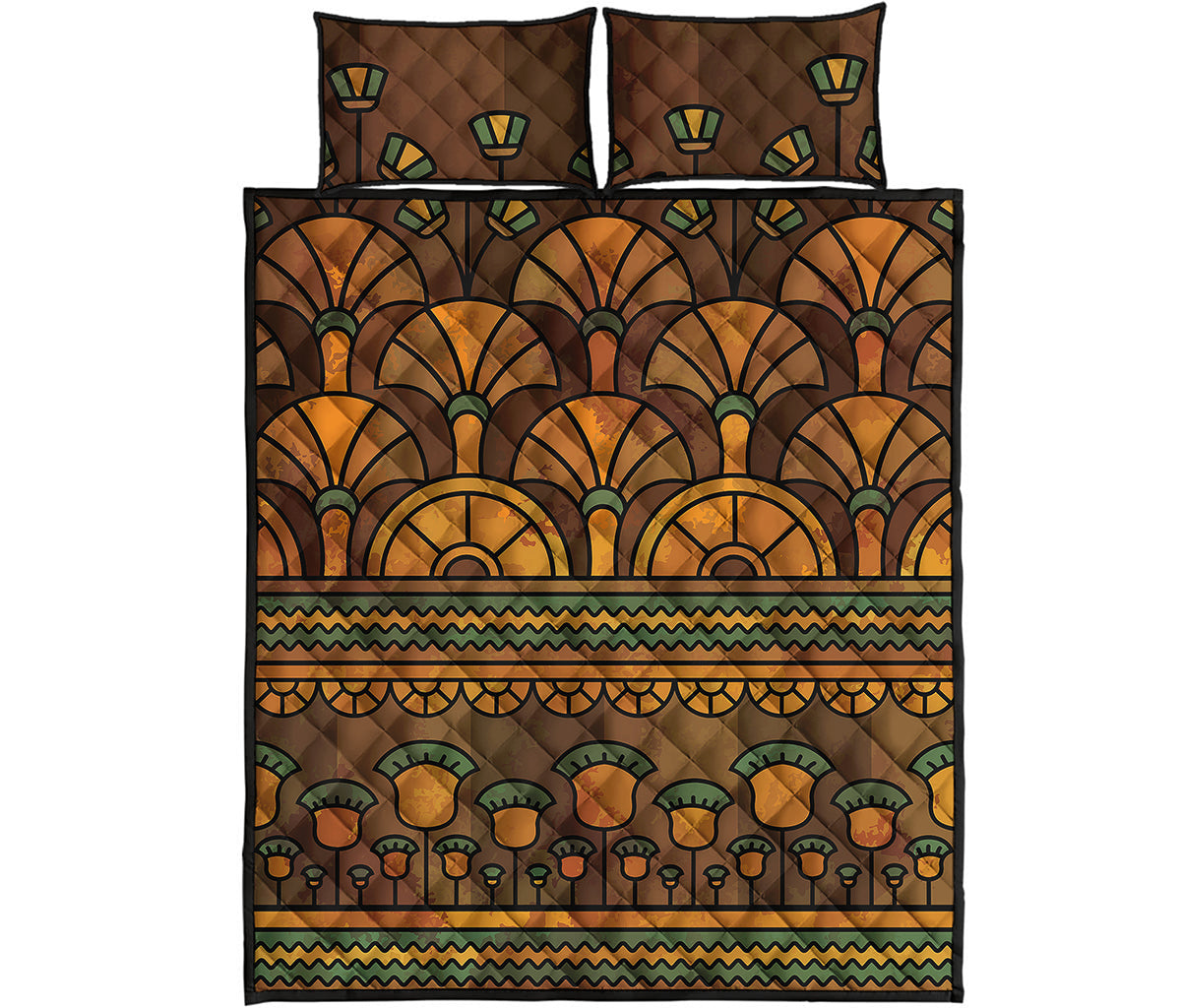 Egyptian Ethnic Pattern Print Quilt Bed Set