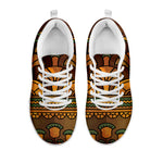 Egyptian Ethnic Pattern Print White Sneakers