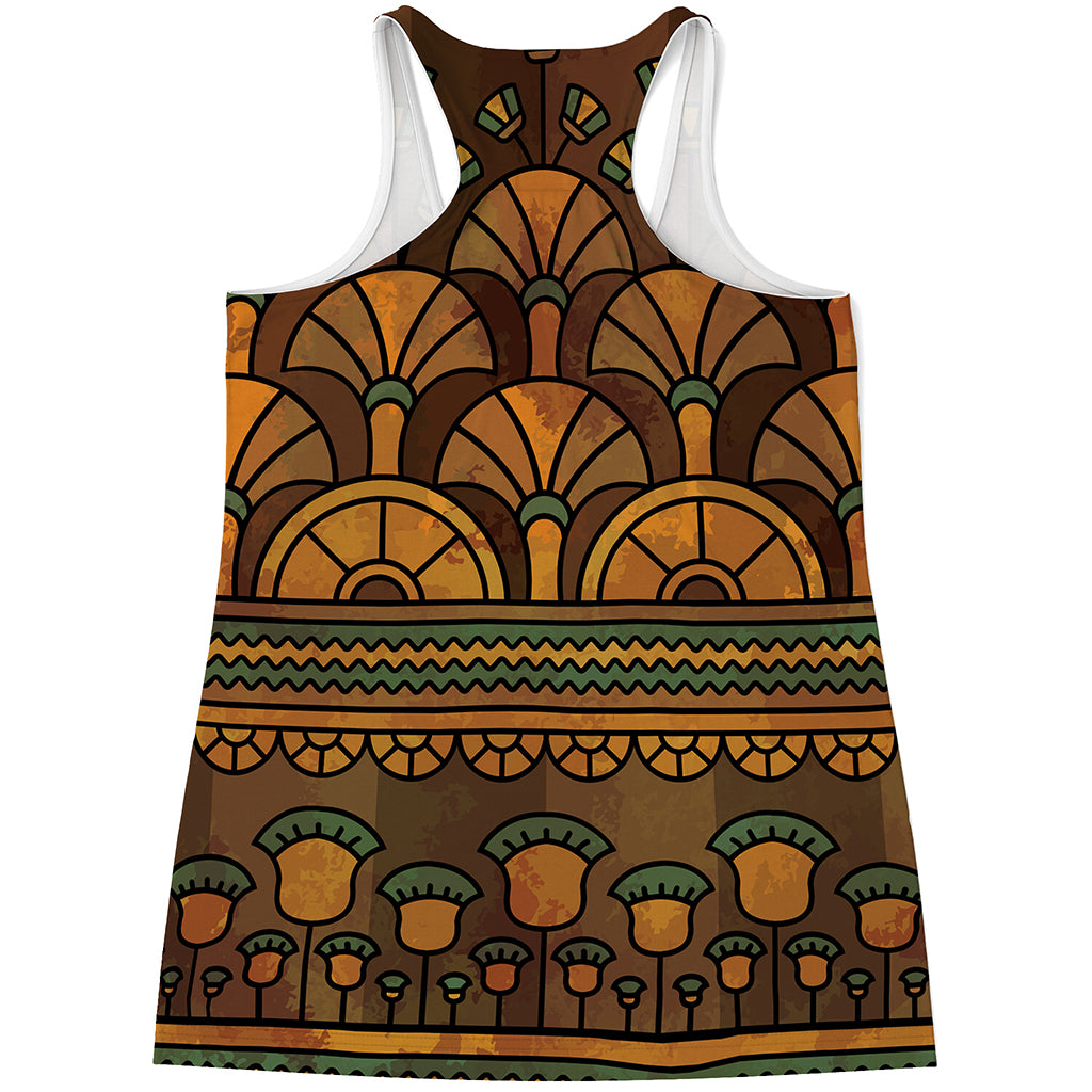Egyptian Ethnic Pattern Print Women's Racerback Tank Top