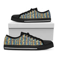 Egyptian Eye Of Horus Pattern Print Black Low Top Sneakers