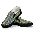 Egyptian Eye Of Horus Pattern Print Black Slip On Sneakers