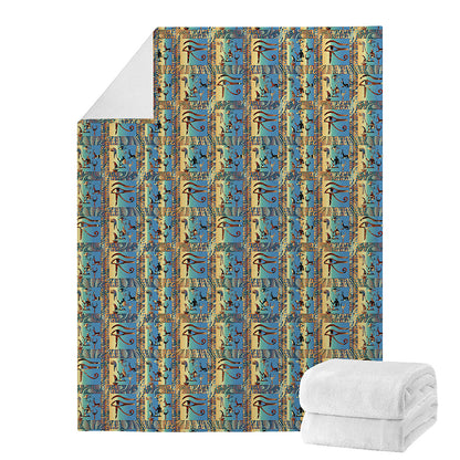 Egyptian Eye Of Horus Pattern Print Blanket