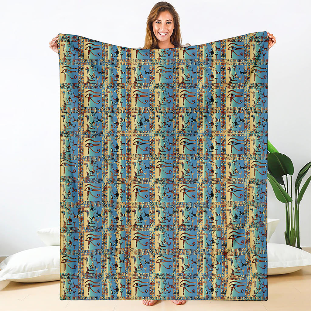 Egyptian Eye Of Horus Pattern Print Blanket