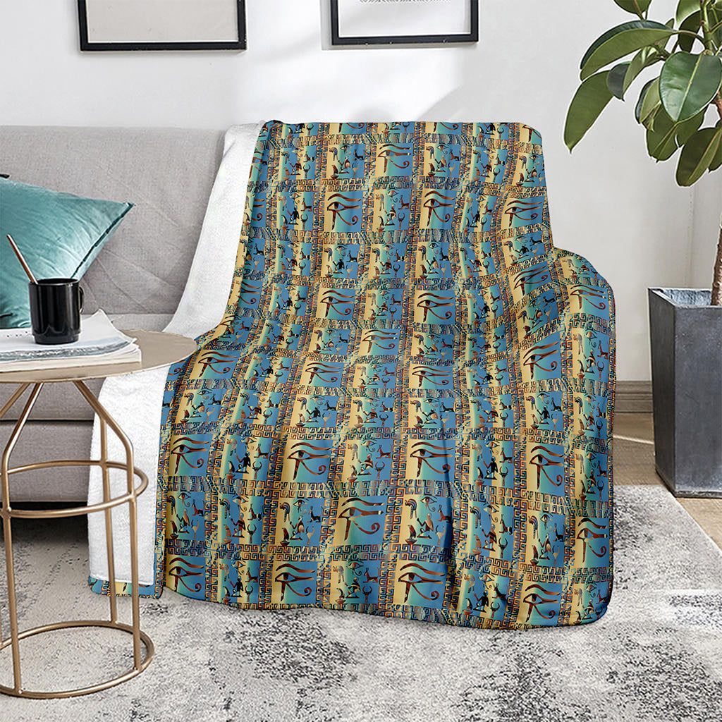 Egyptian Eye Of Horus Pattern Print Blanket
