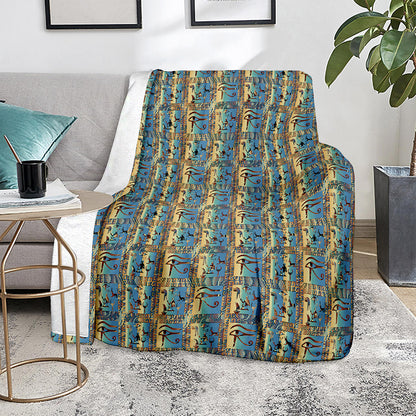 Egyptian Eye Of Horus Pattern Print Blanket