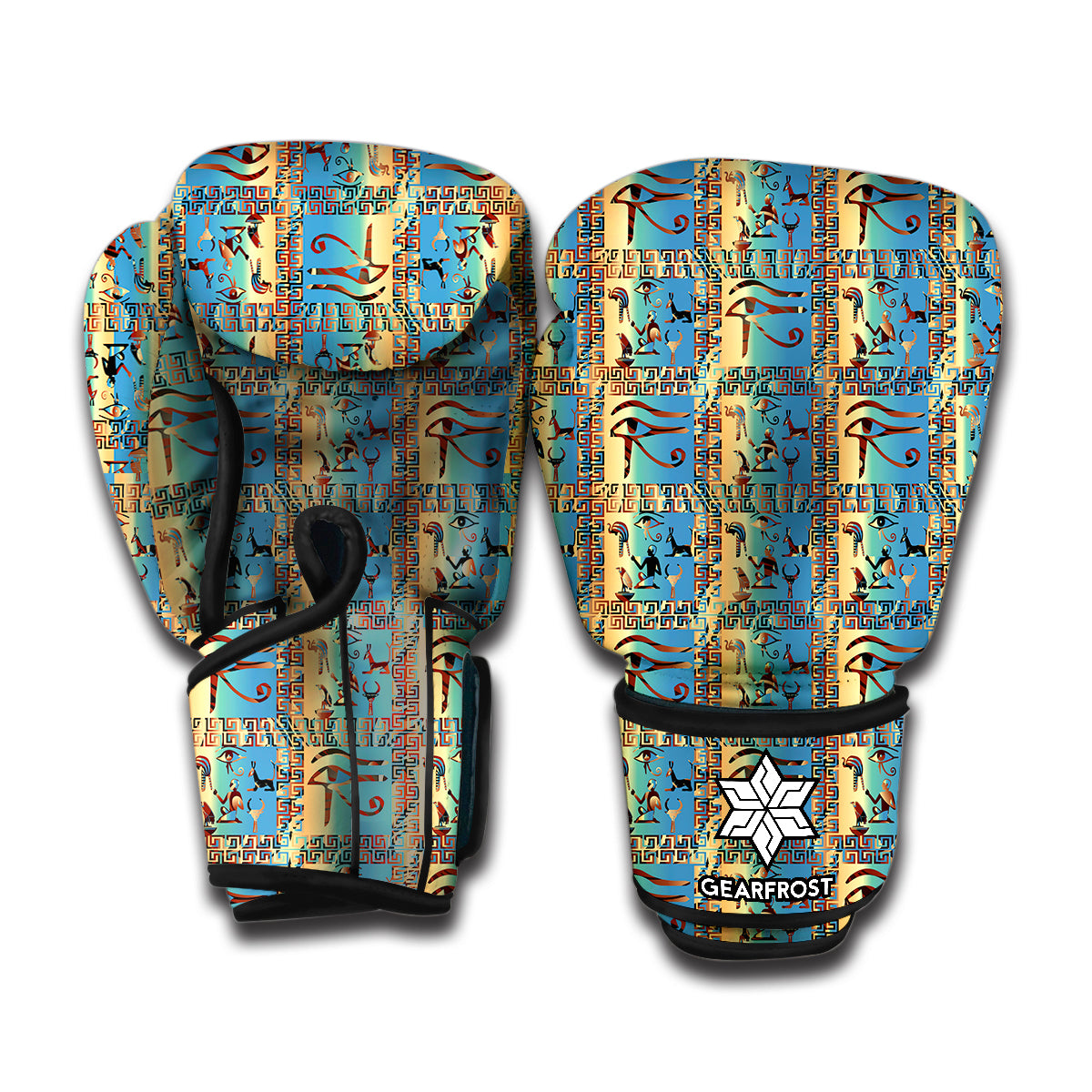 Egyptian Eye Of Horus Pattern Print Boxing Gloves