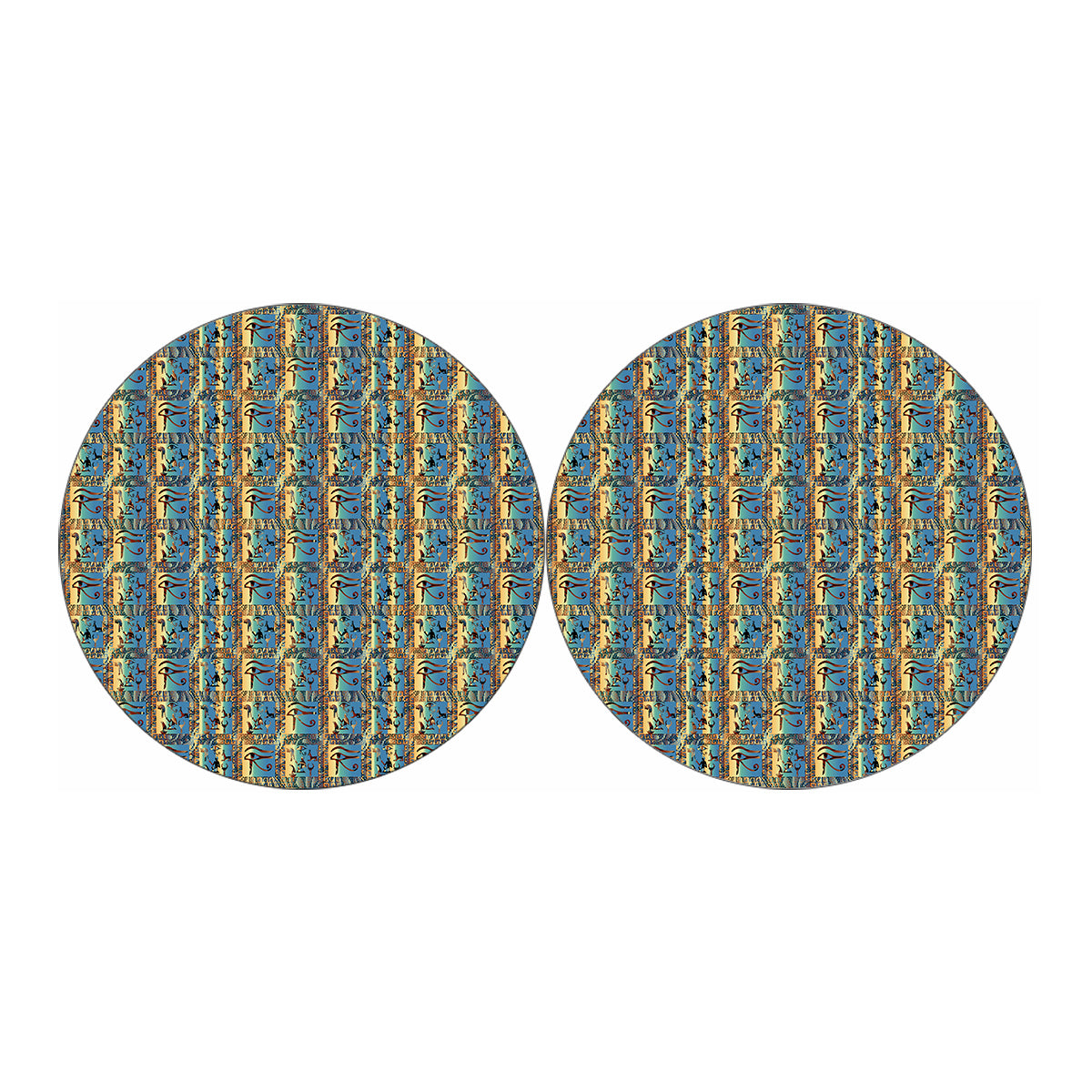 Egyptian Eye Of Horus Pattern Print Car Coasters