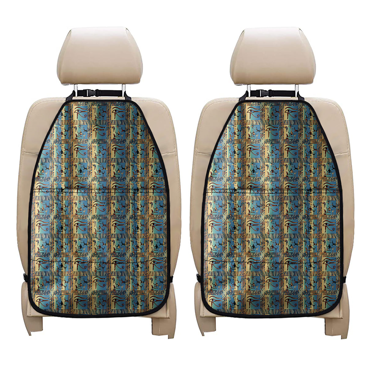 Egyptian Eye Of Horus Pattern Print Car Seat Organizers