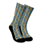 Egyptian Eye Of Horus Pattern Print Crew Socks