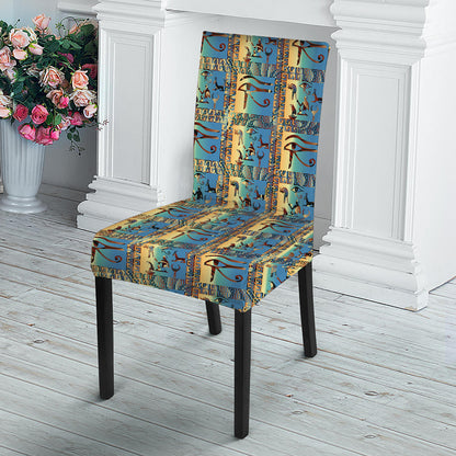 Egyptian Eye Of Horus Pattern Print Dining Chair Slipcover