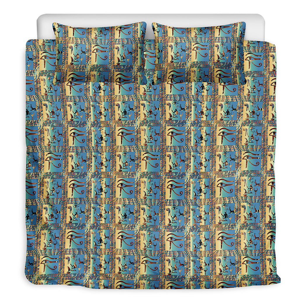 Egyptian Eye Of Horus Pattern Print Duvet Cover Bedding Set