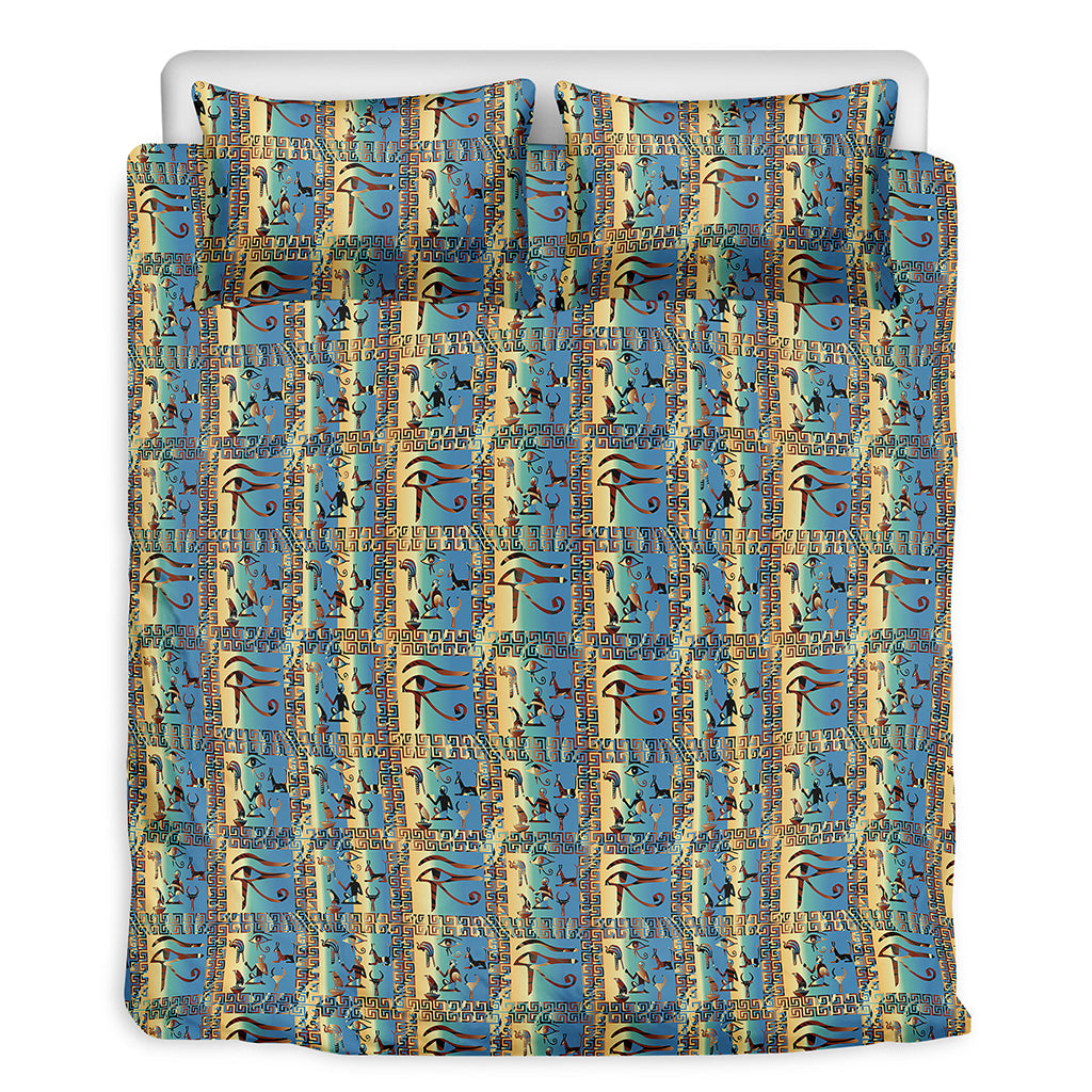 Egyptian Eye Of Horus Pattern Print Duvet Cover Bedding Set