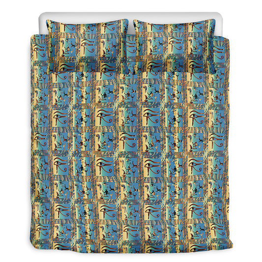 Egyptian Eye Of Horus Pattern Print Duvet Cover Bedding Set