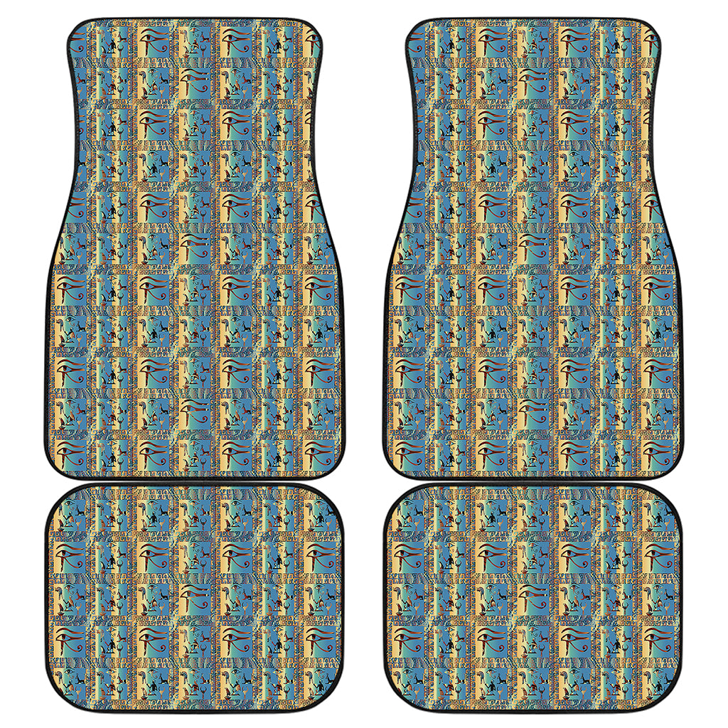 Egyptian Eye Of Horus Pattern Print Front and Back Car Floor Mats