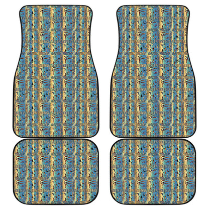 Egyptian Eye Of Horus Pattern Print Front and Back Car Floor Mats