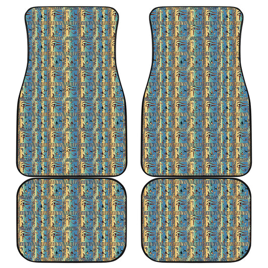 Egyptian Eye Of Horus Pattern Print Front and Back Car Floor Mats