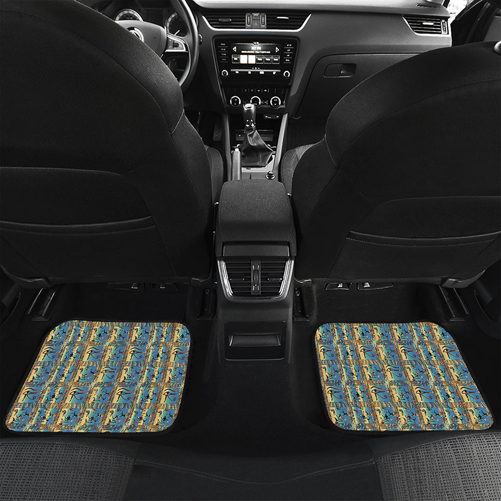 Egyptian Eye Of Horus Pattern Print Front and Back Car Floor Mats