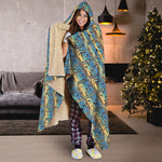 Egyptian Eye Of Horus Pattern Print Hooded Blanket