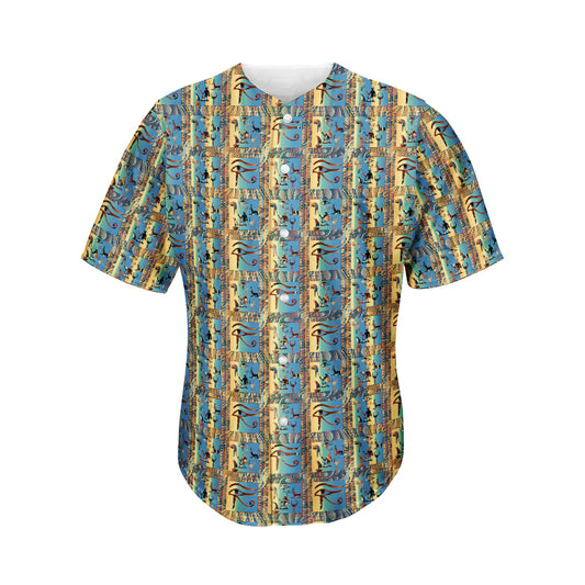Egyptian Eye Of Horus Pattern Print Men's Baseball Jersey