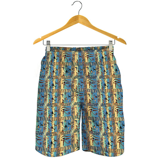 Egyptian Eye Of Horus Pattern Print Men's Shorts