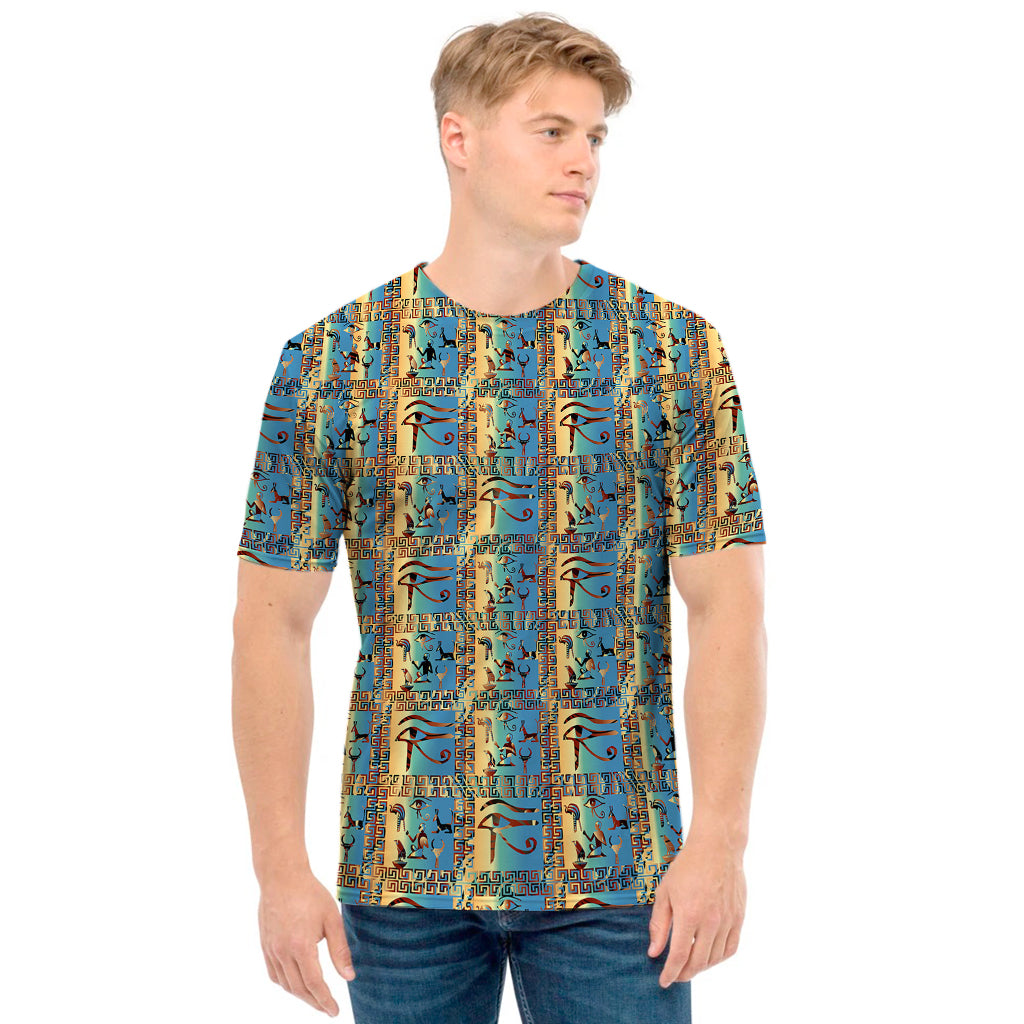 Egyptian Eye Of Horus Pattern Print Men's T-Shirt