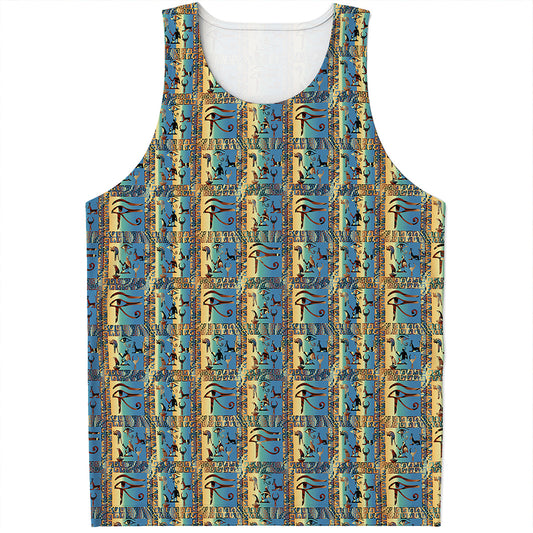Egyptian Eye Of Horus Pattern Print Men's Tank Top