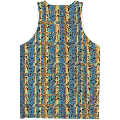 Egyptian Eye Of Horus Pattern Print Men's Tank Top