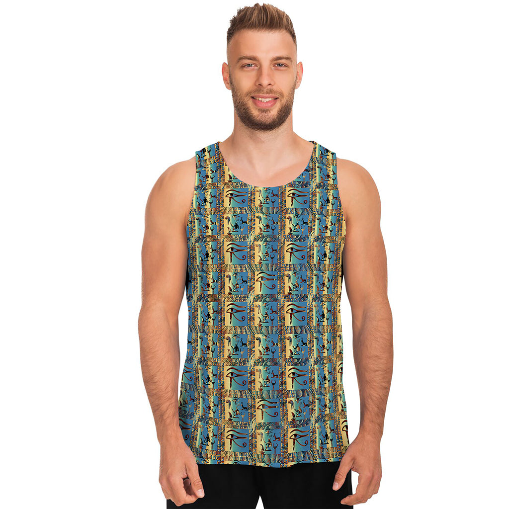 Egyptian Eye Of Horus Pattern Print Men's Tank Top