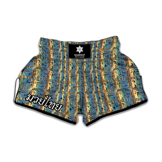 Egyptian Eye Of Horus Pattern Print Muay Thai Boxing Shorts