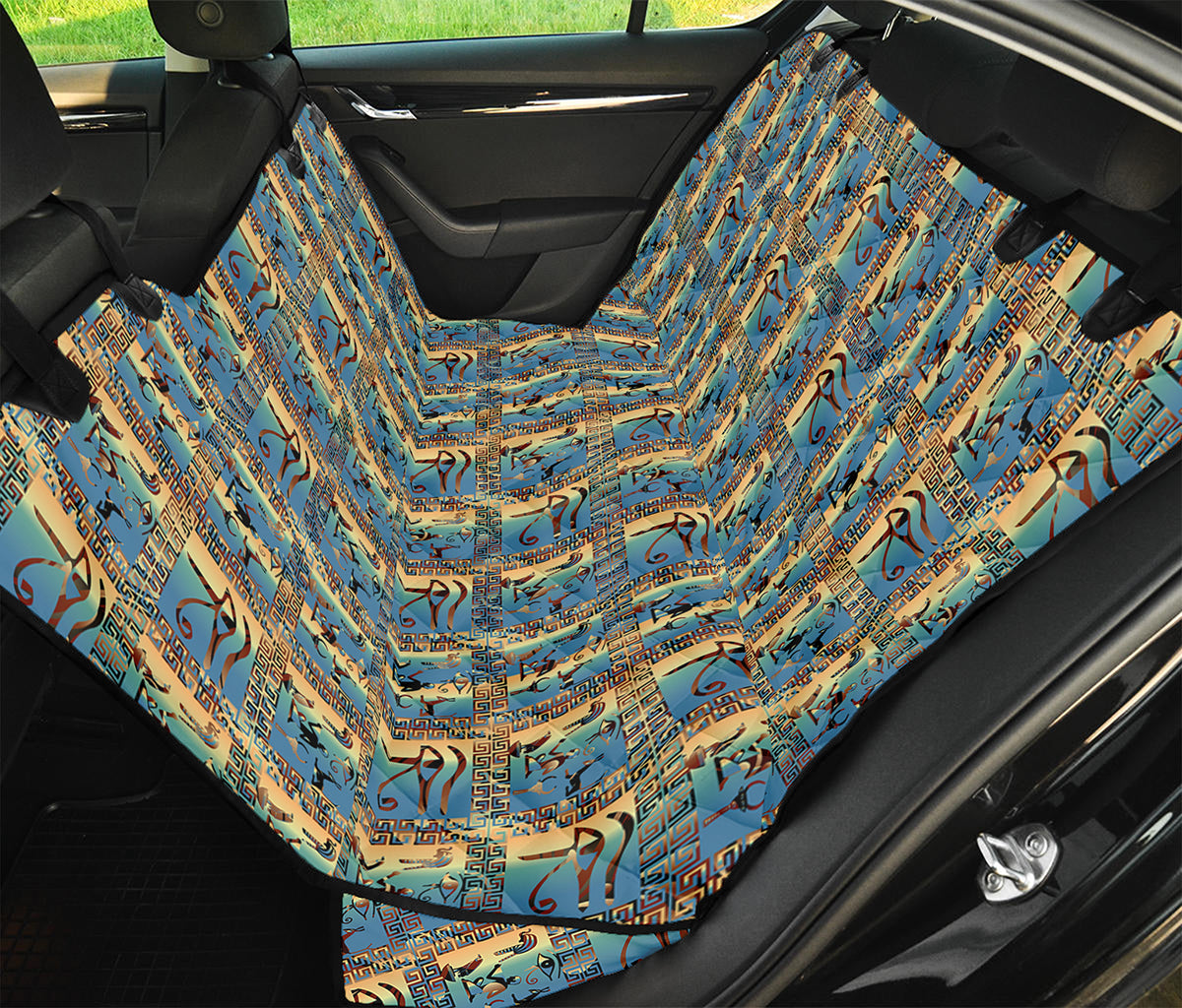 Egyptian Eye Of Horus Pattern Print Pet Car Back Seat Cover