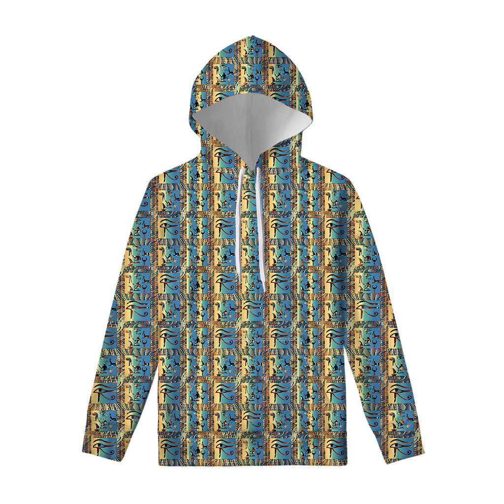 Egyptian Eye Of Horus Pattern Print Pullover Hoodie
