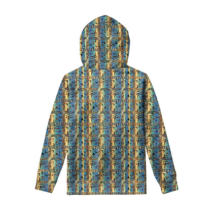 Egyptian Eye Of Horus Pattern Print Pullover Hoodie