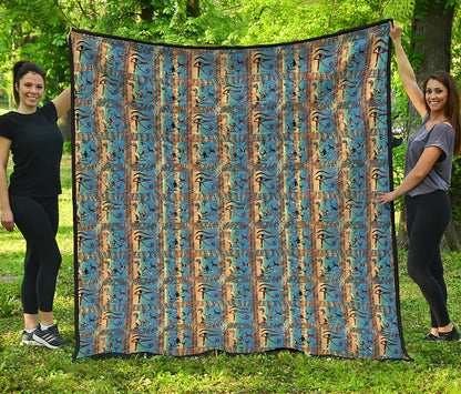 Egyptian Eye Of Horus Pattern Print Quilt