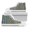 Egyptian Eye Of Horus Pattern Print White High Top Sneakers