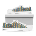 Egyptian Eye Of Horus Pattern Print White Low Top Sneakers