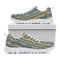 Egyptian Eye Of Horus Pattern Print White Running Shoes